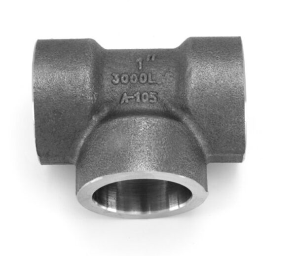 Socket Weld Tee Forged 3000 LBS BLACK