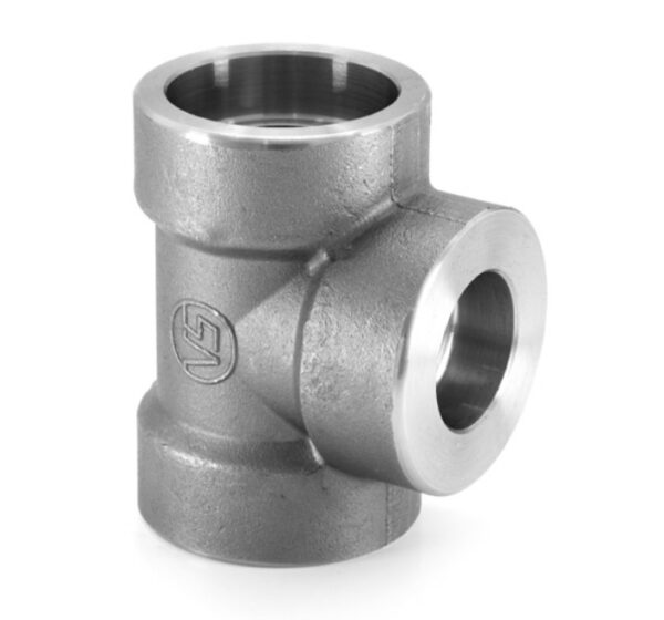 Reducing Socket Weld Tee Forged 3000 LBS BLACK
